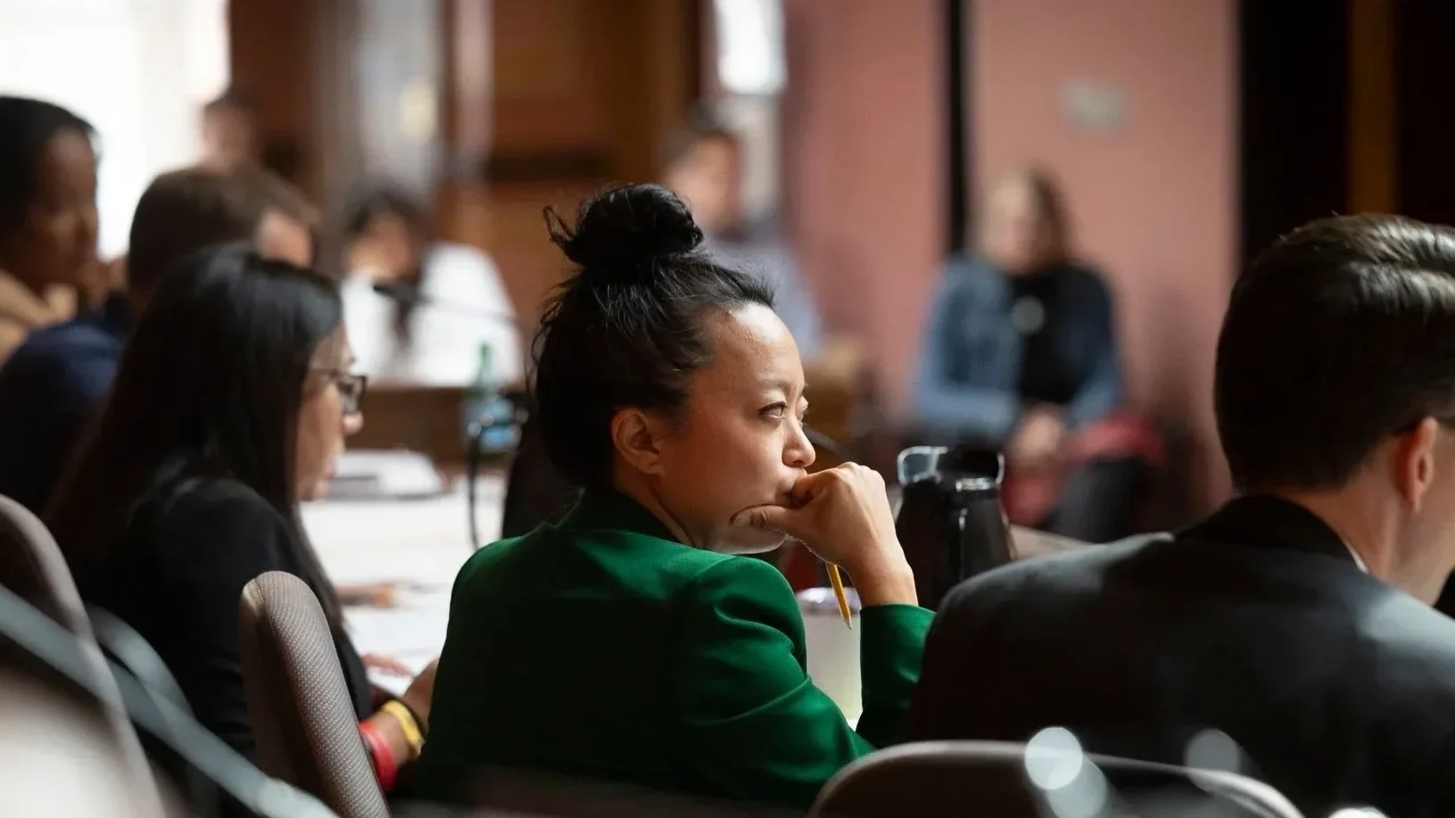 Francesca Hong in a committee meeting