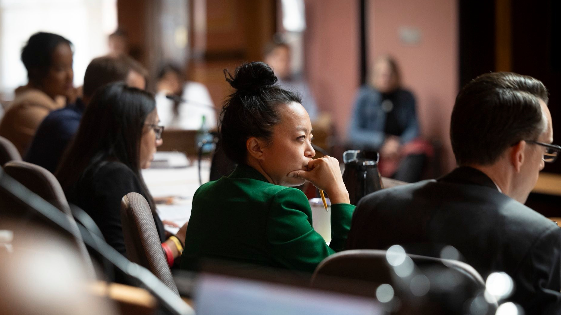Francesca Hong in a committee meeting